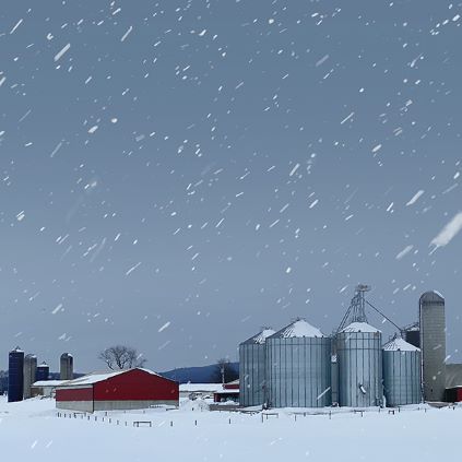 Snowy farm