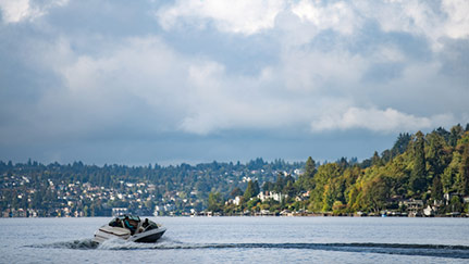 Boat caught in severe weather