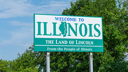 Welcome to Illinois sign