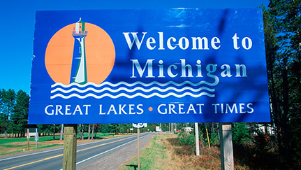 Welcome to Michigan sign