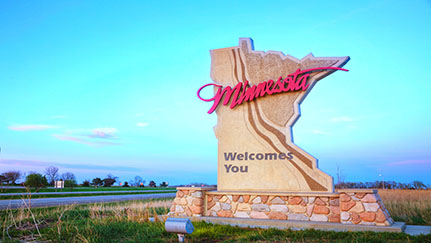 Welcome to Minnesota sign